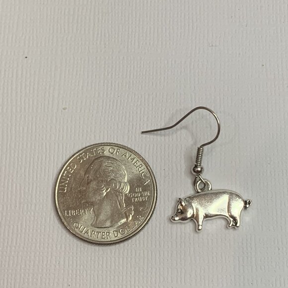Pig Earring, Piggy, Silly Animal Earring, Hog Earring, Pig Jewelry, Pig Charm - Picture 5 of 7